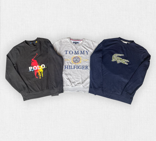 Ralph Lauren, Tommy Hilfiger and Lacoste sweaters (25 pieces)
